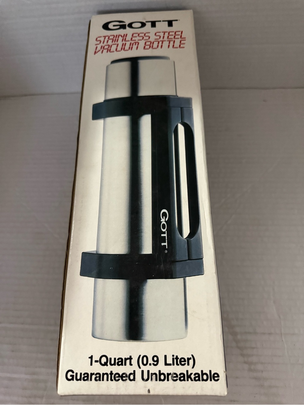 GOTT 1 Qt Stainless Steel Vac. Insulated Thermos w/Folding Handle New
